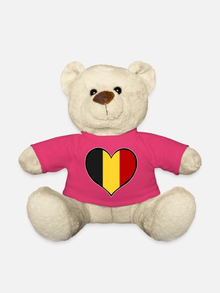 Belgien Herzflagge - Teddy - Pink