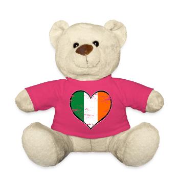 Ireland heart flag used - Teddy Bear - pink - Front
