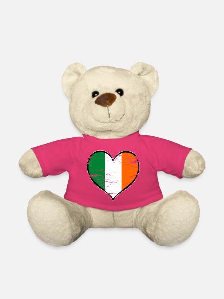 Irland Herzflagge used - Teddy - Pink
