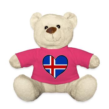 Iceland Heart Flag - Teddy Bear - pink - Front