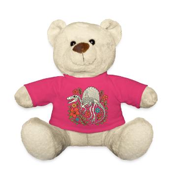 Spinosaurus Skelett mit Blumen - Teddy - Pink - Vorne