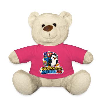 Pinguin Rucksack groß Abenteuer los Reise Humor - Teddy - Pink - Vorne