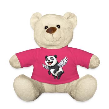Cute Panda Angel with Wings Cartoon - Teddy Bear - pink - Front