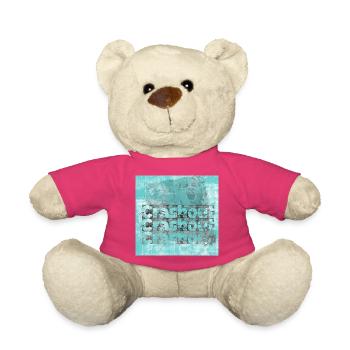 Noisy typo graphics in cyan look - Teddy Bear - pink - Front