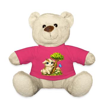 Chèvre câline avec papillon - Nounours - rose - Devant
