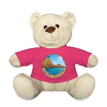 Illustration du paysage avec falaise et mer - Nounours - rose - Devant