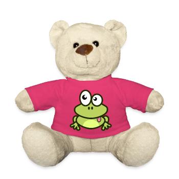Lustiger Frosch in grün und Comic Stil - Teddy - Pink - Vorne