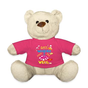 Reise-T-Shirt Lassen Sie uns wandern, wo das WiFi schwach ist - Teddy - Pink - Vorne