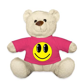 Emote Lachen Grinsen Smile Geschenk Idee Glücklich - Teddy - Pink - Vorne