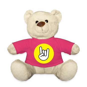 Pommes fork circle yellow - Teddy Bear - pink - Front