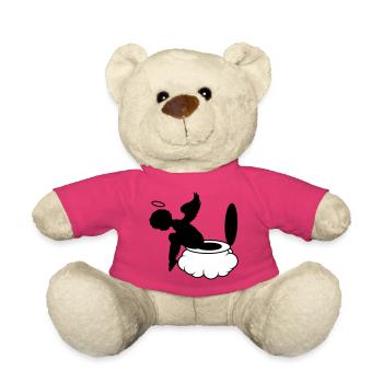 petit ange est assis sur les nuages. - Nounours - rose - Devant