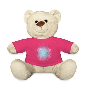 gepunkteter runder Hintergrund hellblau - Teddy - Pink - Vorne