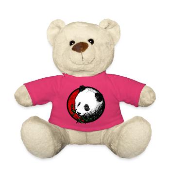 Tête de panda (bambou / couleur) - Nounours - rose - Devant