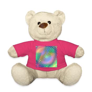 Colored rounds 3d - Teddy Bear - pink - Front