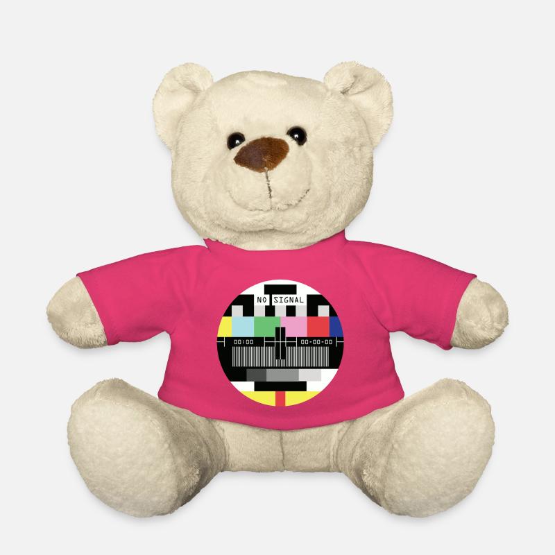 Test Pattern Pixel Art T-Shirt TV - Teddy Bear - pink