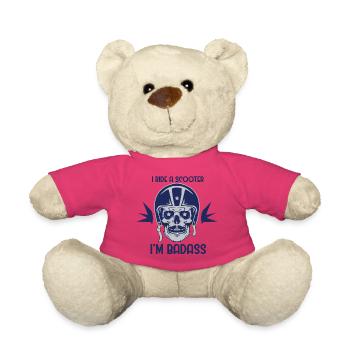 Je roule en scooter, je suis un vrai t-shirt drôle - Nounours - rose - Devant