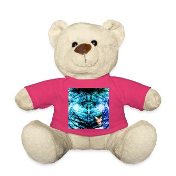 Blue Psychedelic Butterfly - Teddy Bear - pink - Front