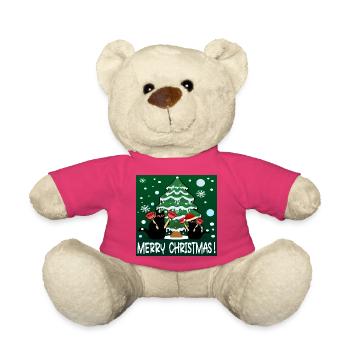 JOYEUX NOËL - DRÔLES DE CHATS - PISTON DE TOILETTE - Nounours - rose - Devant