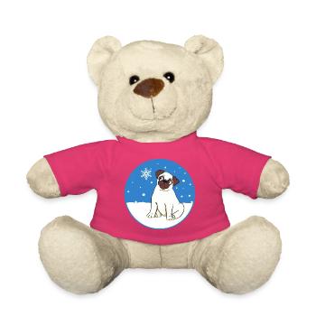 Carlin dans la neige - Nounours - rose - Devant