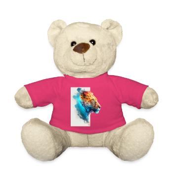 Wunderschöne bunte Löwin mit weißem Hintergrund - Teddy - Pink - Vorne