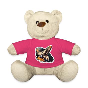 Fusée spatiale - Nounours - rose - Devant