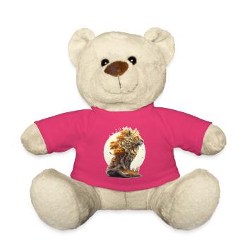 Lion avec corps de savane, design abstrait de lion - Nounours - rose - Devant