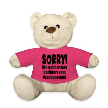 MÜDE - ERSCHÖPFUNG SPRÜCHE WOCHENENDE - ENERGIE - Teddy - Pink - Vorne