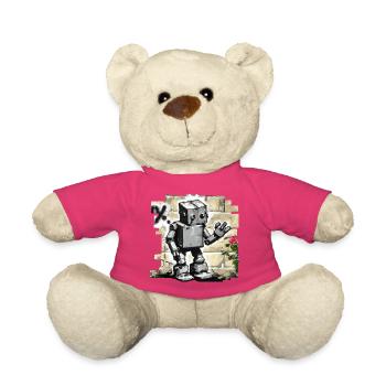 roboter comic graffiti wand charakter rose urban - Teddy - Pink - Vorne