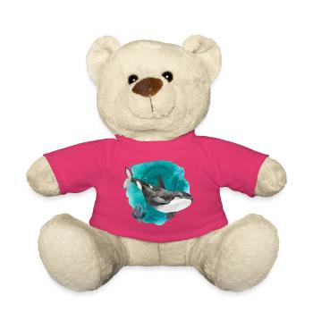 Orca Aquarell – Tiefer Ozean Kunstdruck - Teddy - Pink - Vorne
