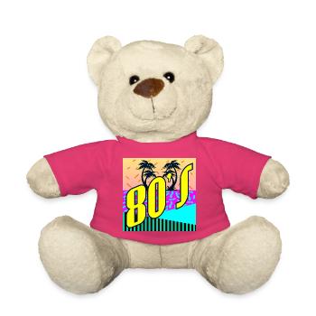 80s Party - 80s EIGHTIES RETRO STYLE - Teddy Bear - pink - Front