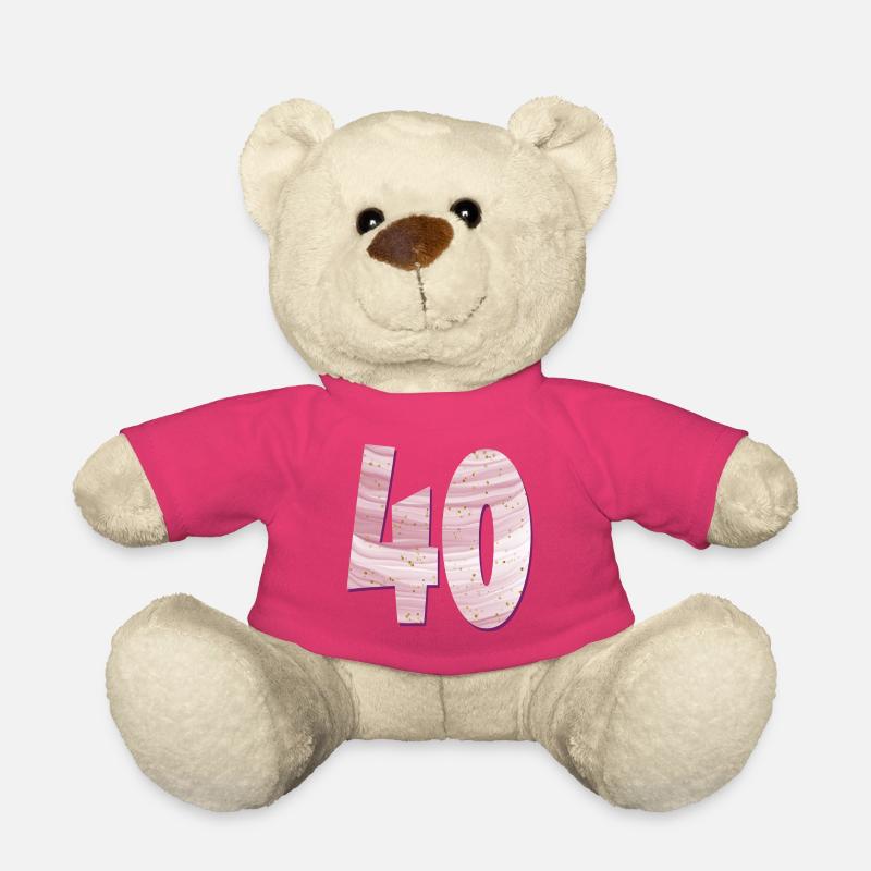 ZAHL 40 VIERZIG - VIERZIGJÄHRIGE GEBURTSTAG - Teddy - Pink