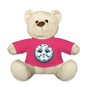 Drôle de lune avec visage - Nounours - rose - Devant