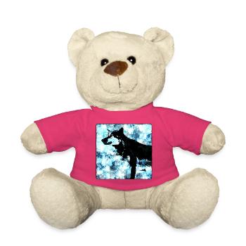 Silhouette de loup Aquarelles - Nounours - rose - Devant