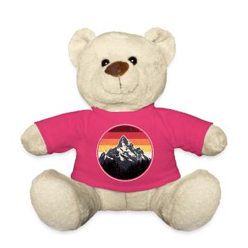 Mountain Sunset Retro Abzeichen - Teddy - Pink - Vorne