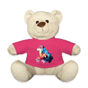 Loup - Nounours - rose - Devant