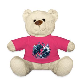 Finance Taureau Bear Fight Wall Street cadeau - Nounours - rose - Devant