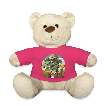 dinosaure drôle avec chapeau dans le style comique - Nounours - rose - Devant