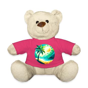 Palme in einer Bucht im Polygon-Stil - Teddy - Pink - Vorne