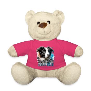 Border Collie chiot le plus intelligent chien cadeau - Nounours - rose - Devant