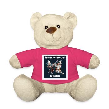 STICKER VOITURE BERGER AUSTRALIEN A BORD - Nounours - rose - Devant