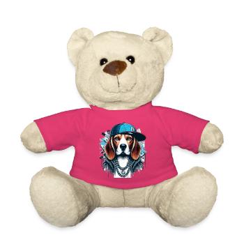 Beagle Gangsta Hund Cappy Geschenk - Teddy - Pink - Vorne