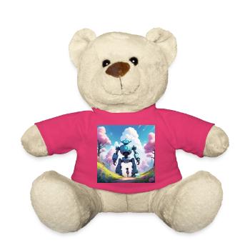 The little girl and her robot - Teddy Bear - pink - Front