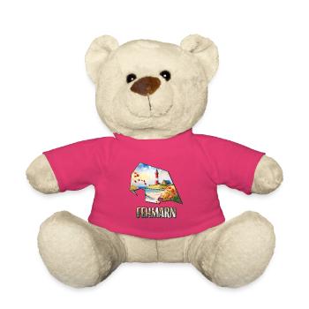 Watercolor Map Fehmarn - Teddy Bear - pink - Front