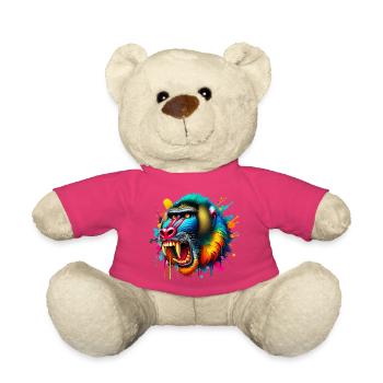 Singe Mandrill - Nounours - rose - Devant