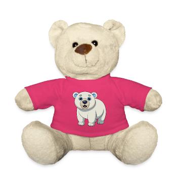 Polar Bear Cute Mascot Cartoon Character Kawaii - Teddy Bear - pink - Front