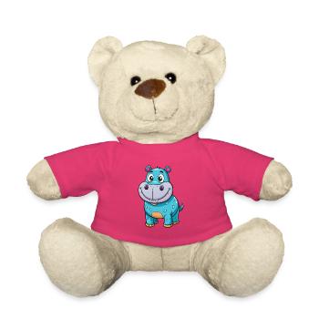 Nilpferd Niedliche Zeichentrickfigur Kawaii Clipart - Teddy - Pink - Vorne