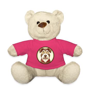 Airedale Terrier Hund Kawaii Zeichentrickfigur Haustier - Teddy - Pink - Vorne