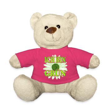 I Am Green - Daisy Flower - Teddy Bear - pink - Front