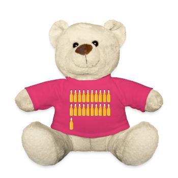 21 Bierflaschen - Bier - 21 Jahre - 21. Geburtstag - Teddy - Pink - Vorne