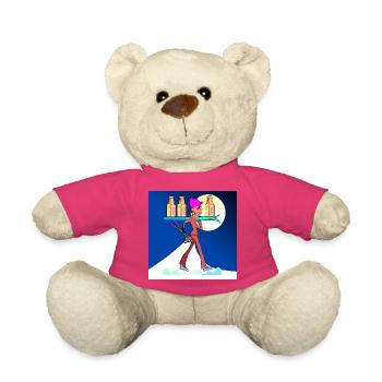 SKI PARTY SKIER BEER - Teddy Bear - pink - Front